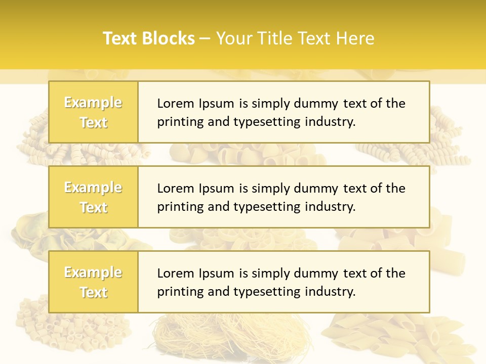A Bunch Of Different Types Of Pasta On A White Background PowerPoint Template