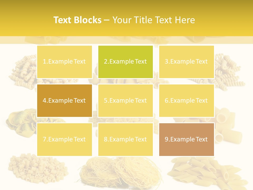 A Bunch Of Different Types Of Pasta On A White Background PowerPoint Template