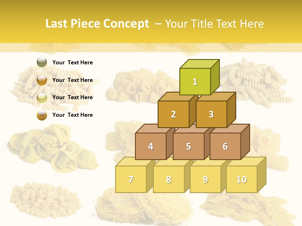 A Bunch Of Different Types Of Pasta On A White Background PowerPoint Template