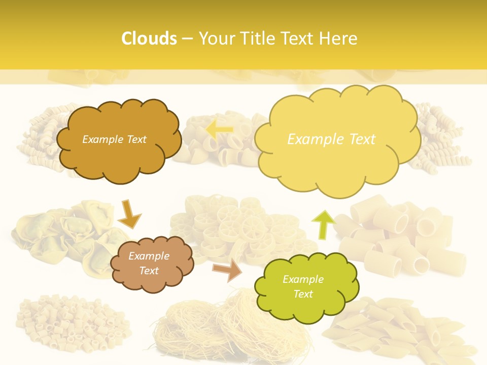 A Bunch Of Different Types Of Pasta On A White Background PowerPoint Template