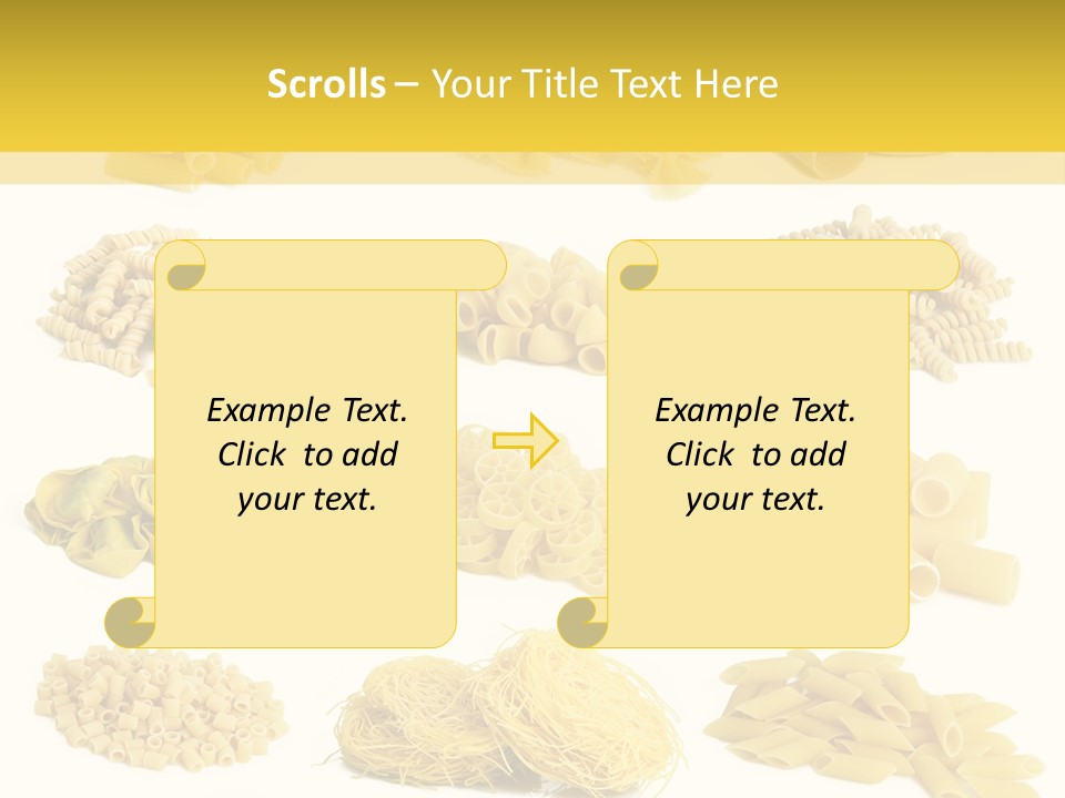 A Bunch Of Different Types Of Pasta On A White Background PowerPoint Template