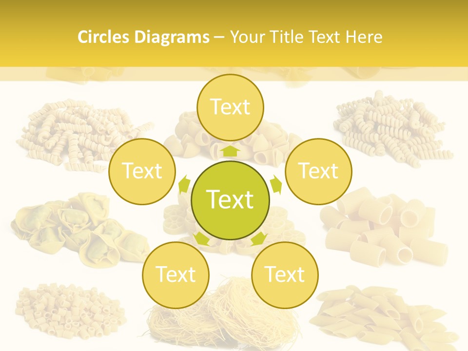 A Bunch Of Different Types Of Pasta On A White Background PowerPoint Template