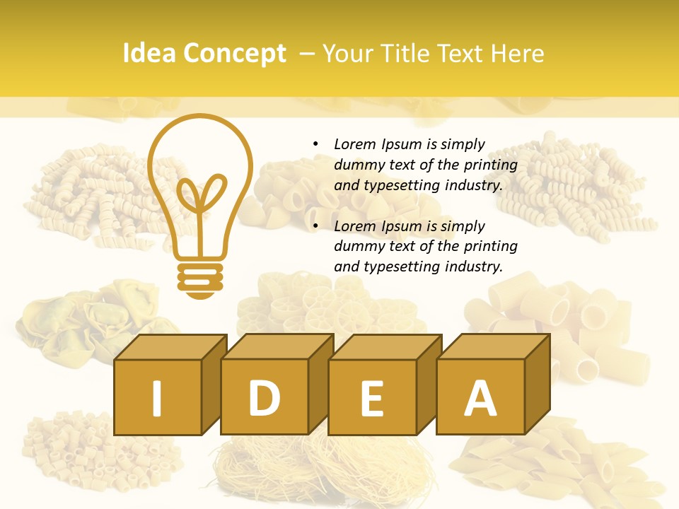 A Bunch Of Different Types Of Pasta On A White Background PowerPoint Template