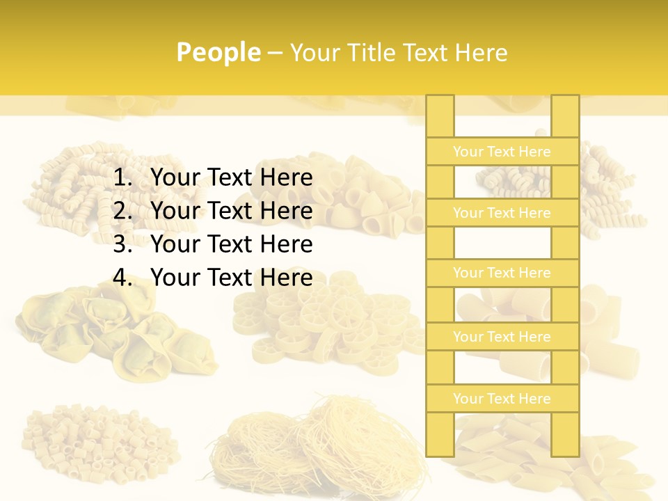 A Bunch Of Different Types Of Pasta On A White Background PowerPoint Template