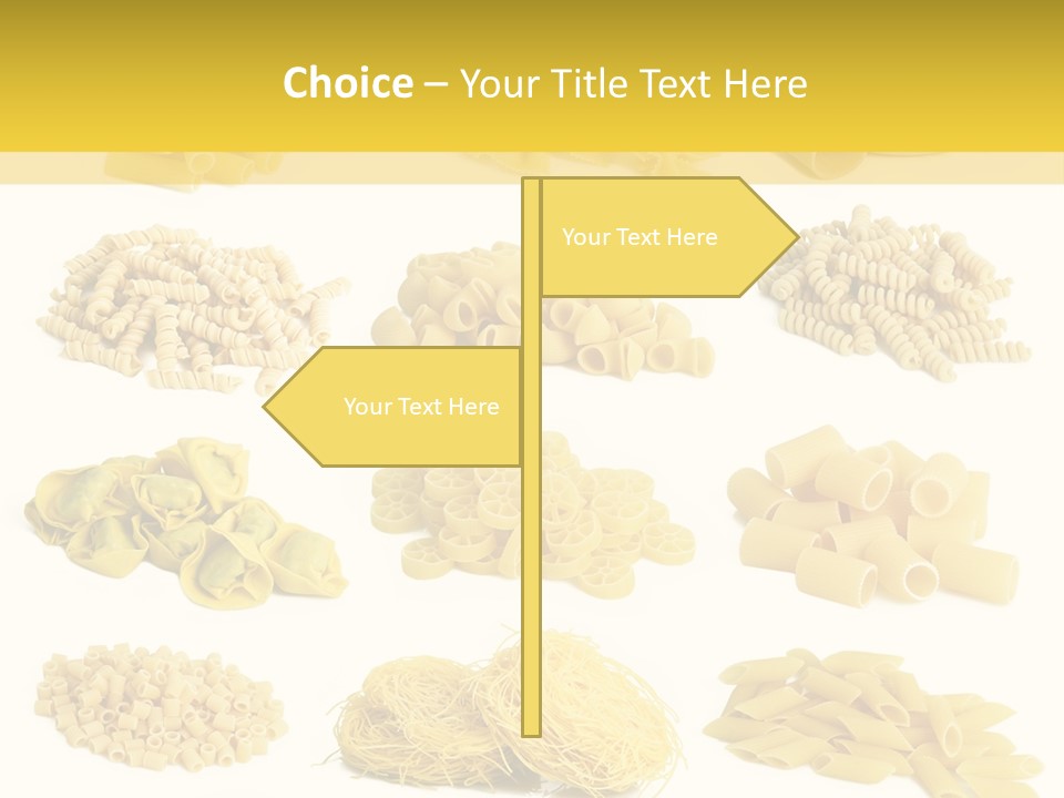 A Bunch Of Different Types Of Pasta On A White Background PowerPoint Template