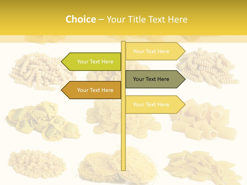 A Bunch Of Different Types Of Pasta On A White Background PowerPoint Template