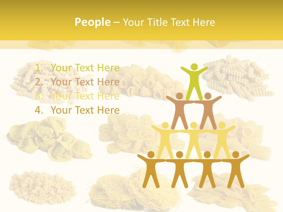 A Bunch Of Different Types Of Pasta On A White Background PowerPoint Template