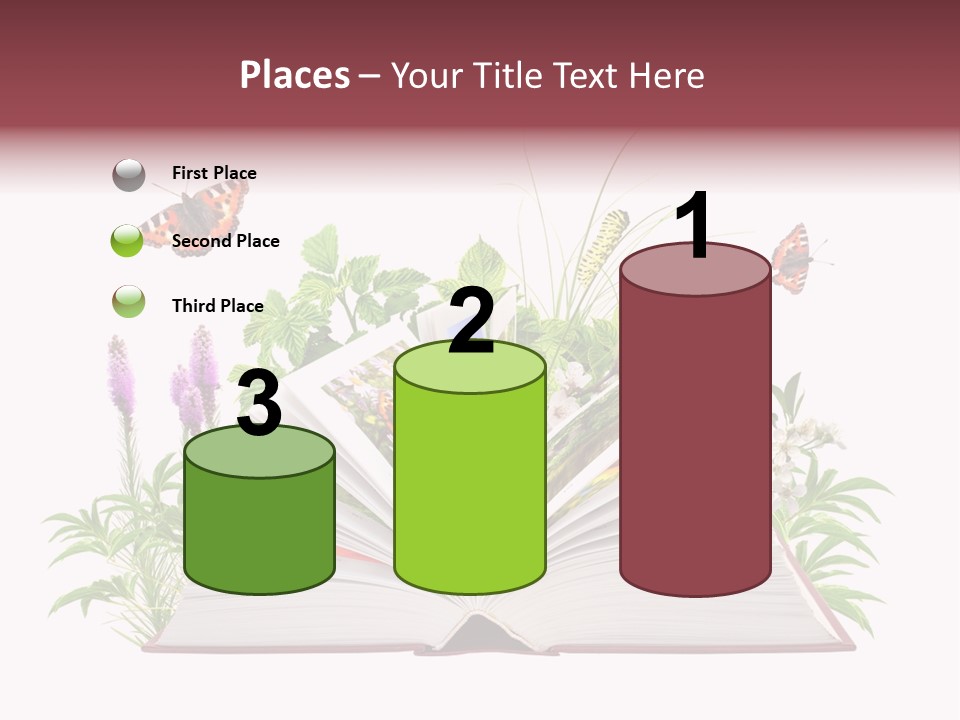 Textbook Flower Leaf PowerPoint Template