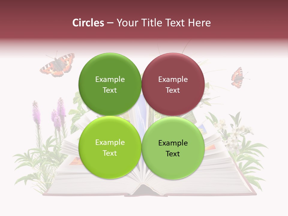 Textbook Flower Leaf PowerPoint Template