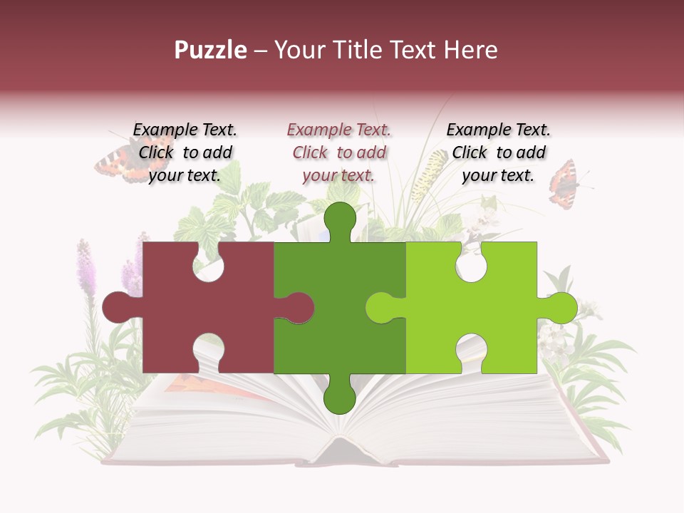 Textbook Flower Leaf PowerPoint Template