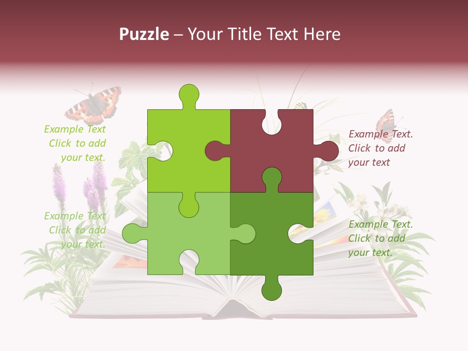 Textbook Flower Leaf PowerPoint Template