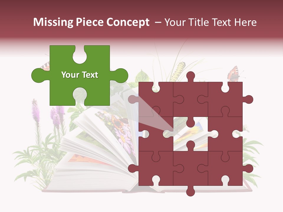 Textbook Flower Leaf PowerPoint Template