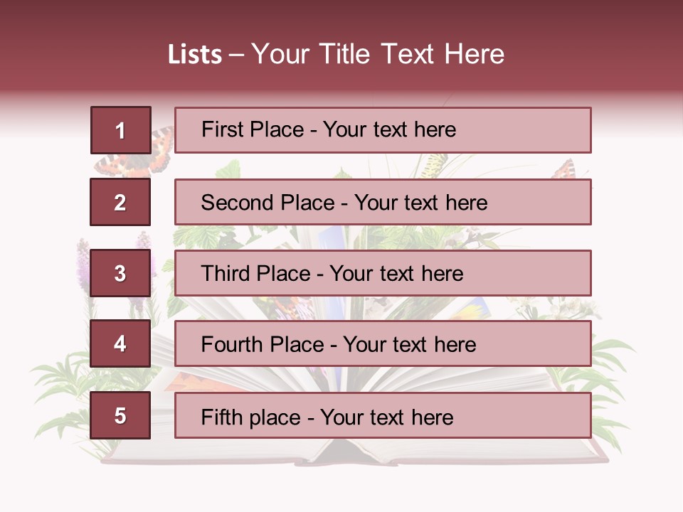 Textbook Flower Leaf PowerPoint Template