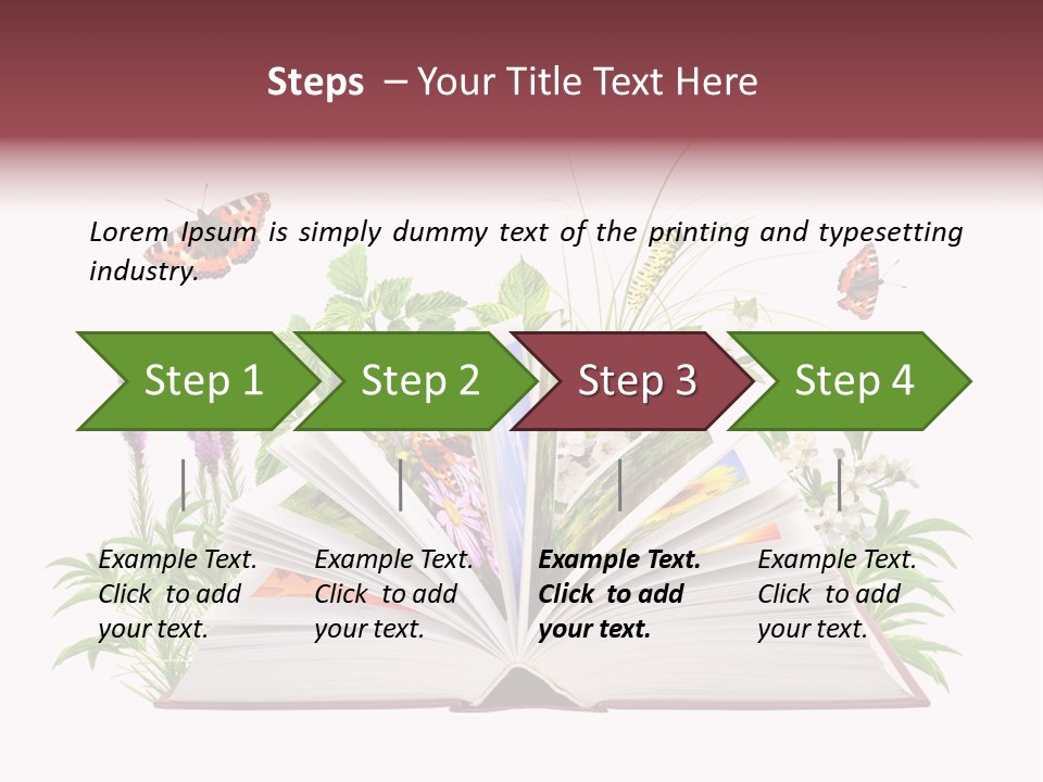 Textbook Flower Leaf PowerPoint Template