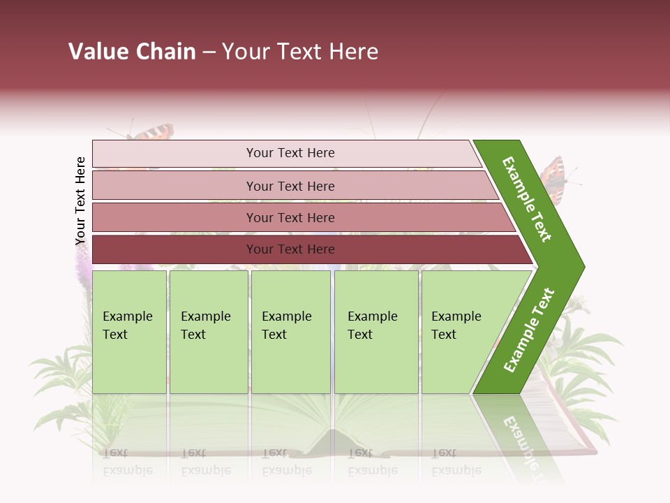Textbook Flower Leaf PowerPoint Template