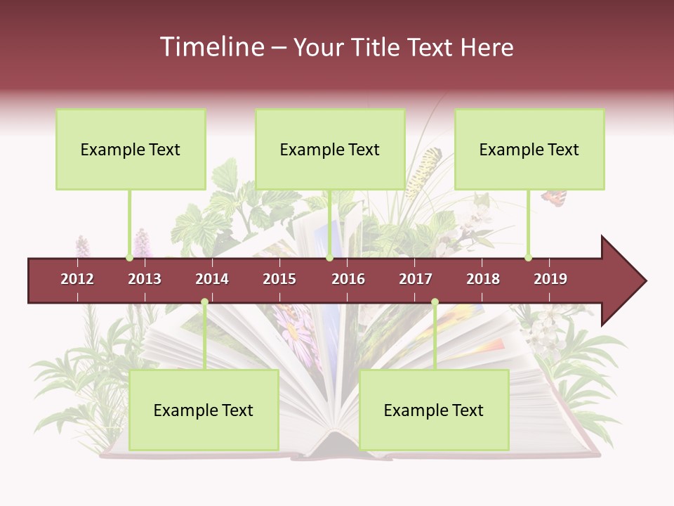 Textbook Flower Leaf PowerPoint Template