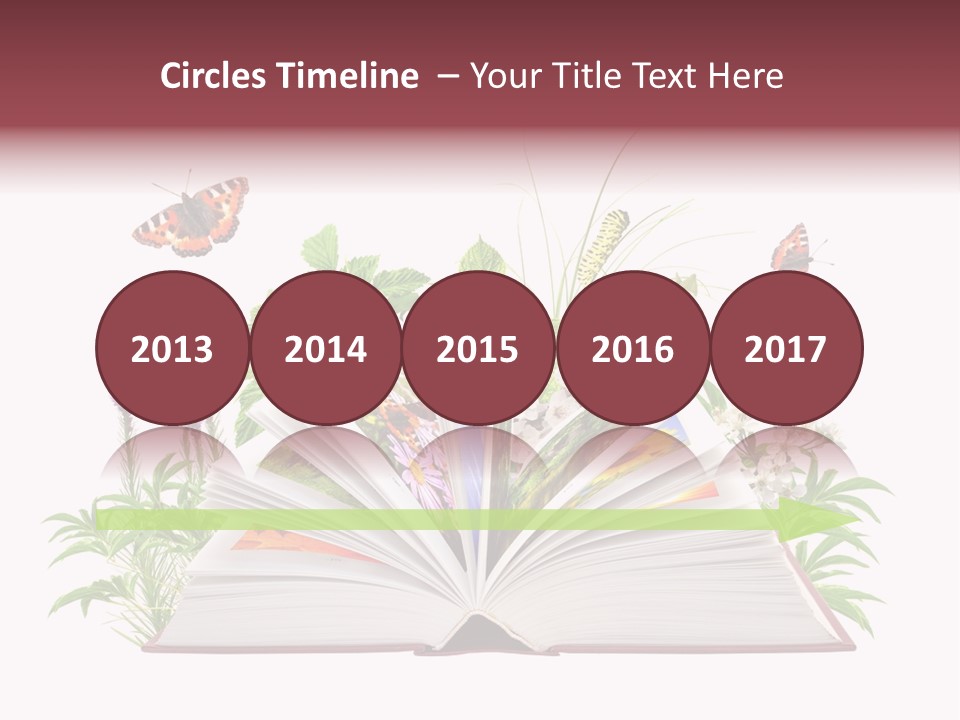 Textbook Flower Leaf PowerPoint Template
