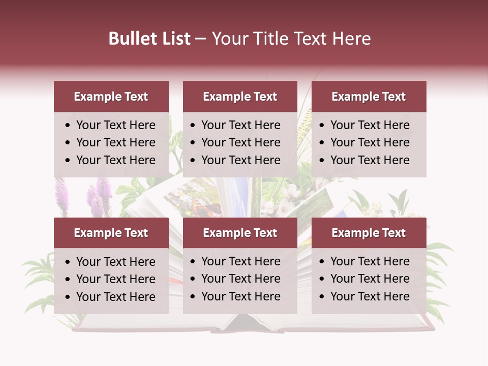 Textbook Flower Leaf PowerPoint Template