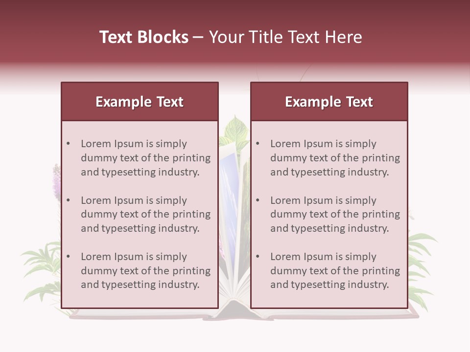 Textbook Flower Leaf PowerPoint Template