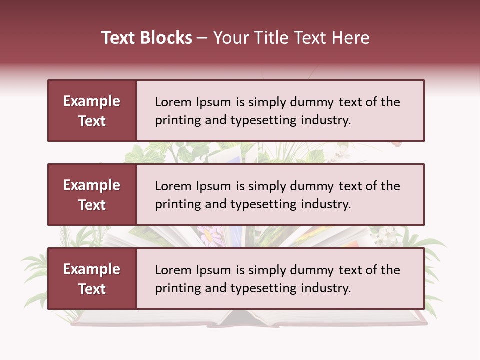 Textbook Flower Leaf PowerPoint Template