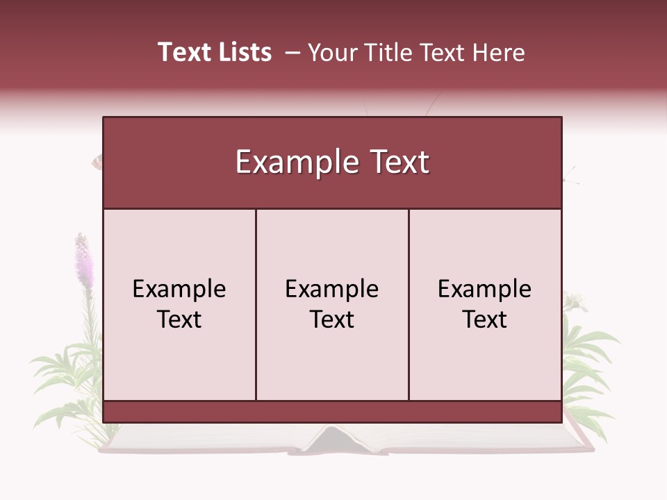 Textbook Flower Leaf PowerPoint Template