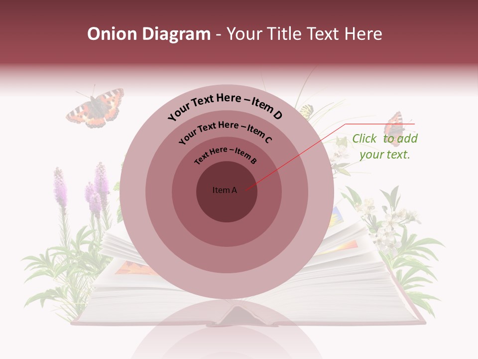 Textbook Flower Leaf PowerPoint Template