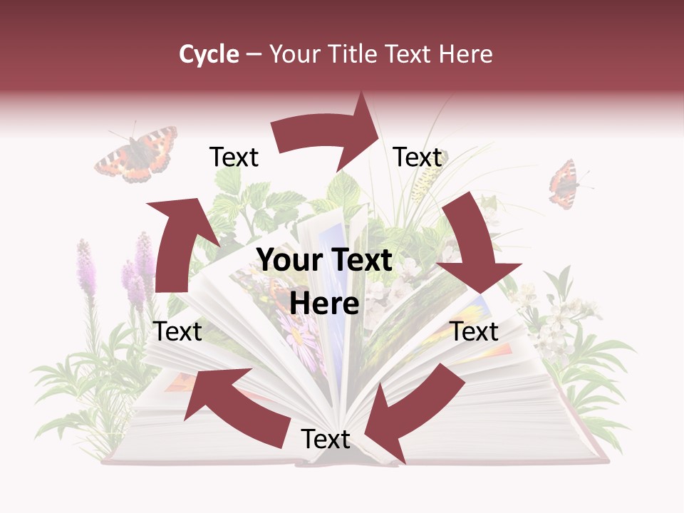 Textbook Flower Leaf PowerPoint Template