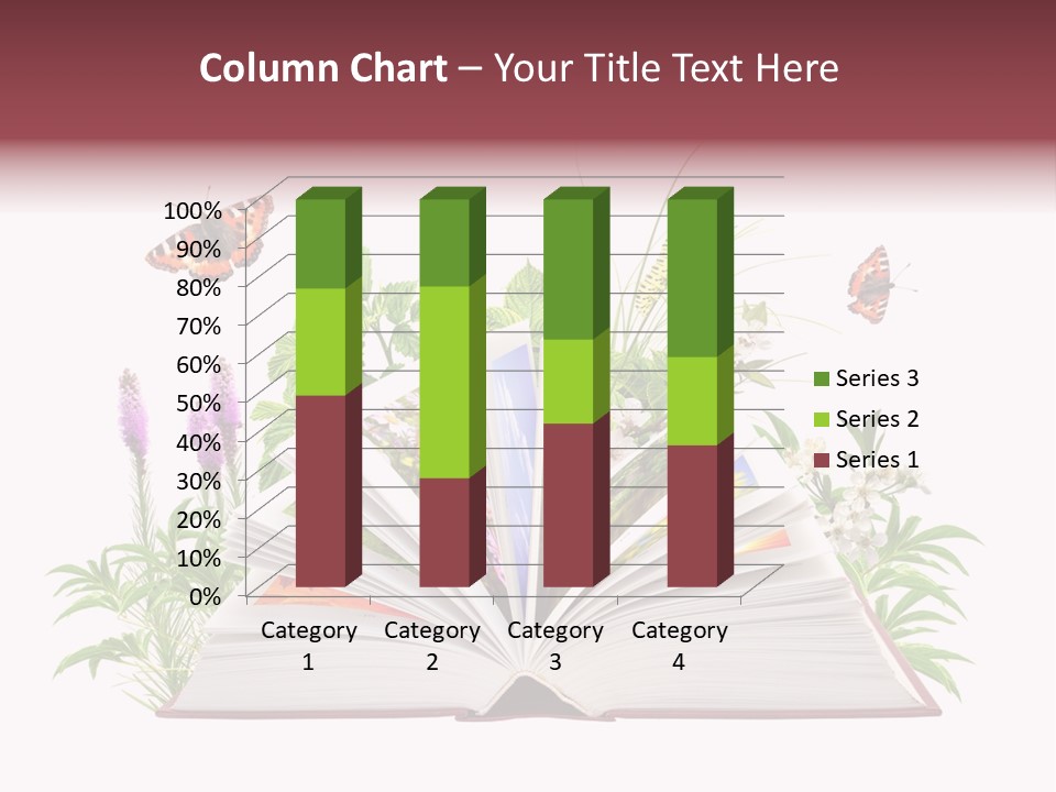 Textbook Flower Leaf PowerPoint Template