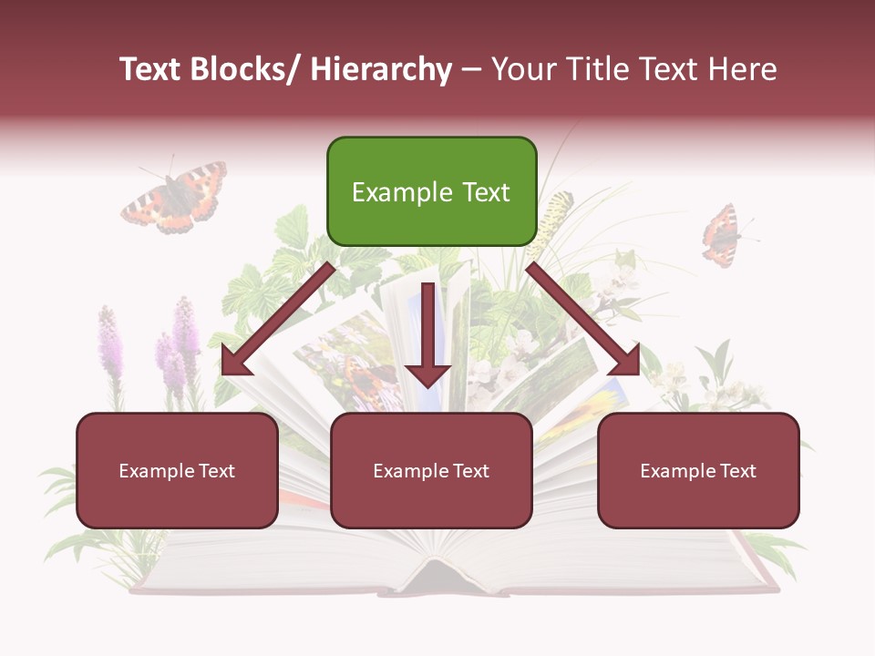 Textbook Flower Leaf PowerPoint Template