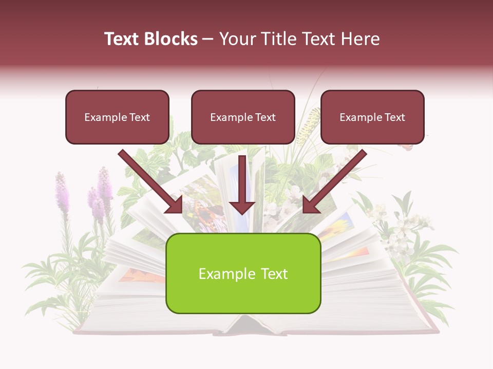 Textbook Flower Leaf PowerPoint Template