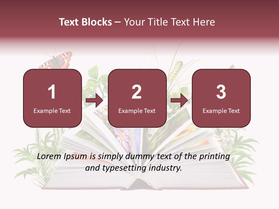 Textbook Flower Leaf PowerPoint Template