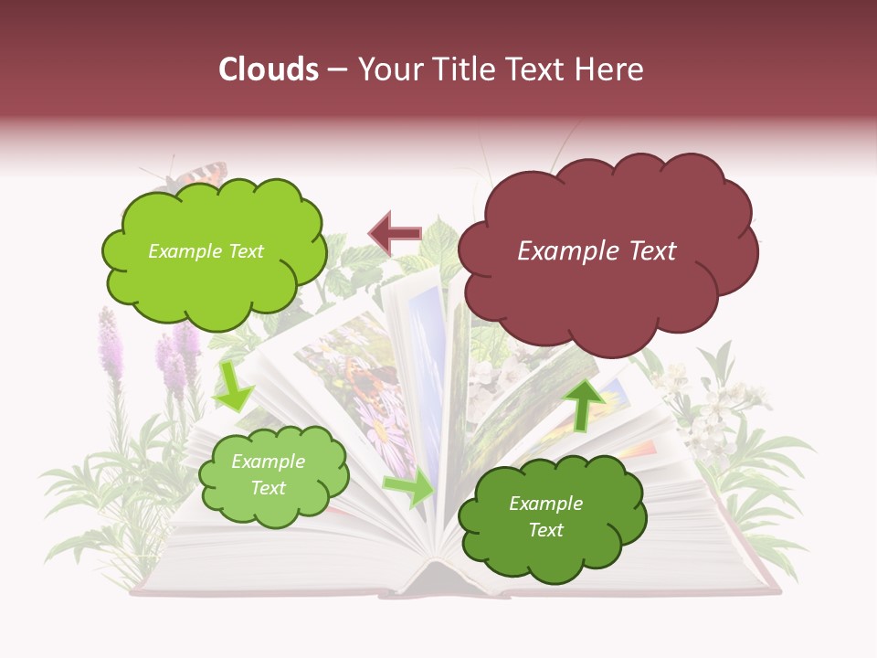 Textbook Flower Leaf PowerPoint Template