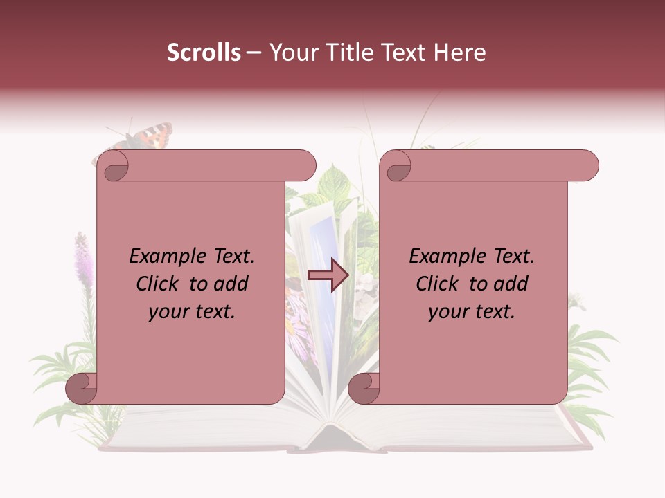 Textbook Flower Leaf PowerPoint Template