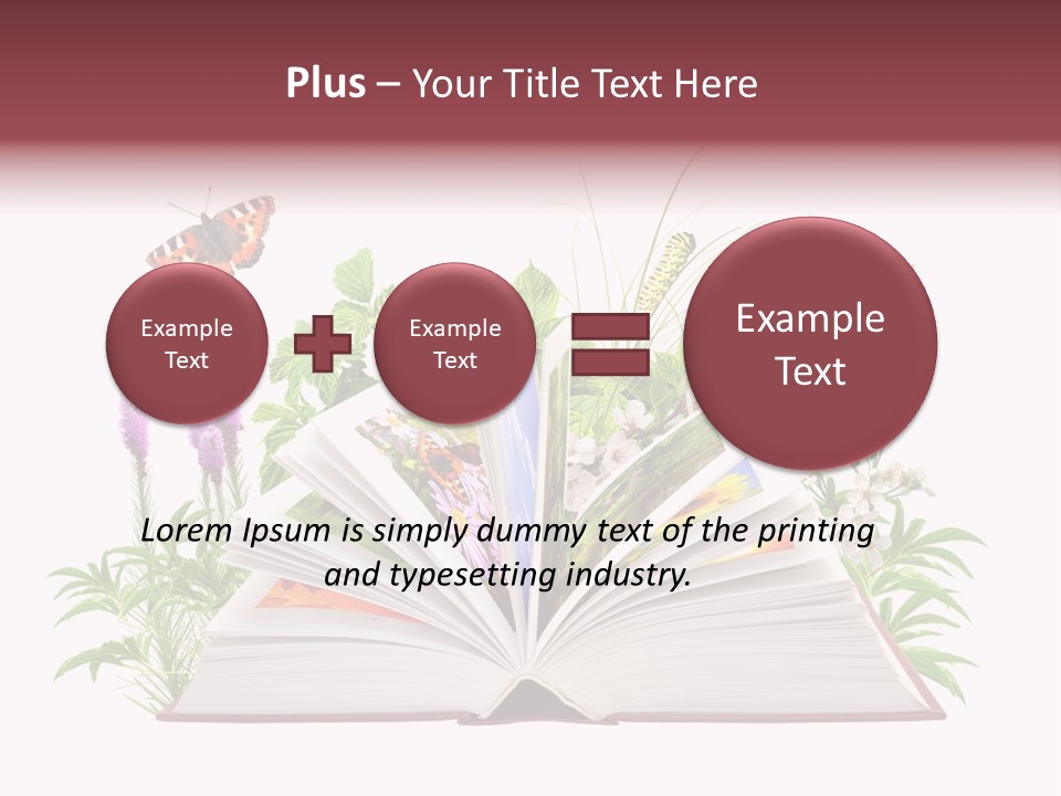 Textbook Flower Leaf PowerPoint Template