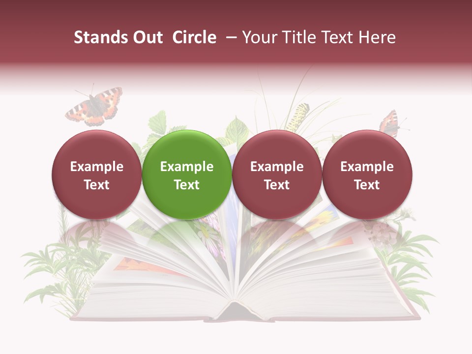 Textbook Flower Leaf PowerPoint Template