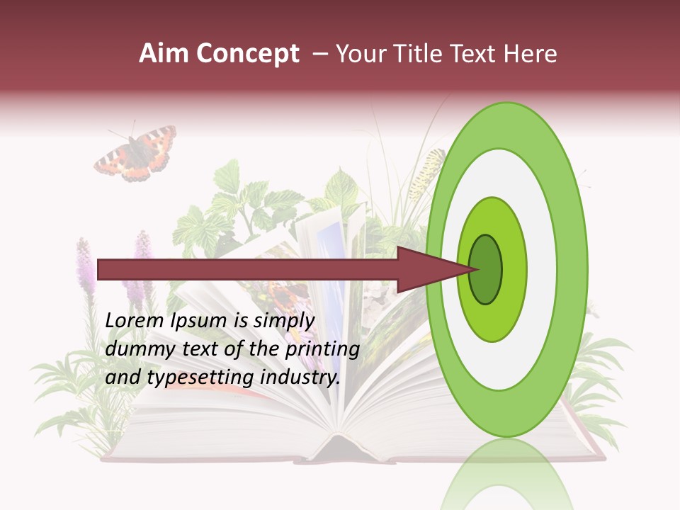 Textbook Flower Leaf PowerPoint Template