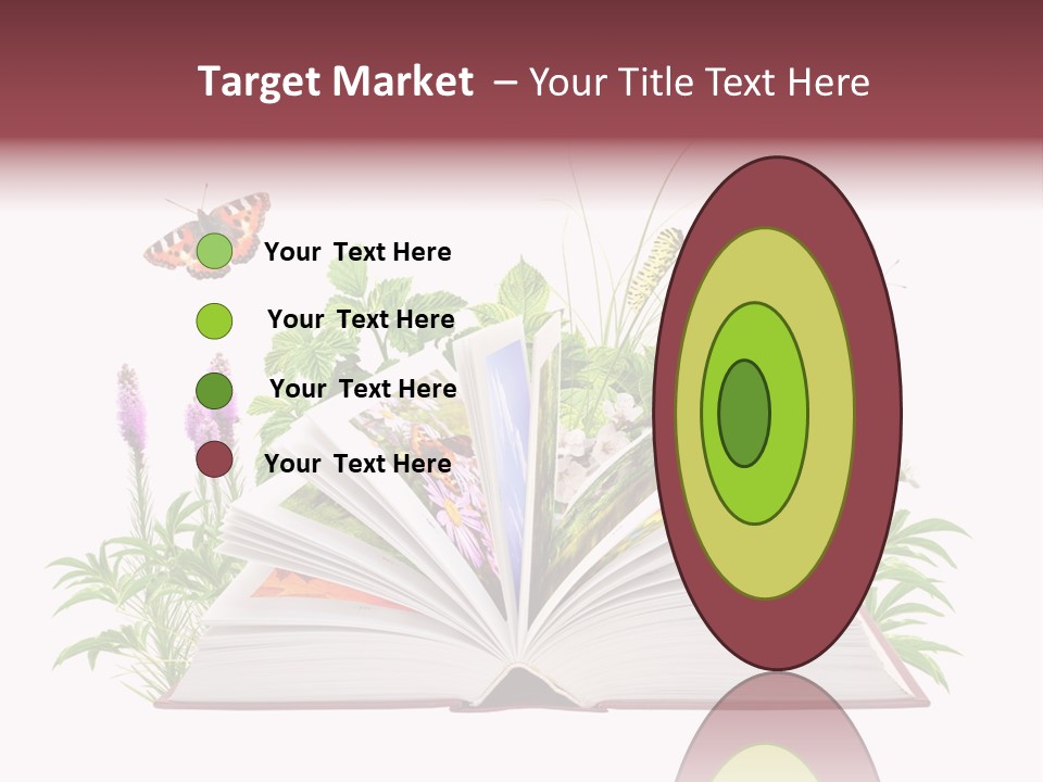 Textbook Flower Leaf PowerPoint Template