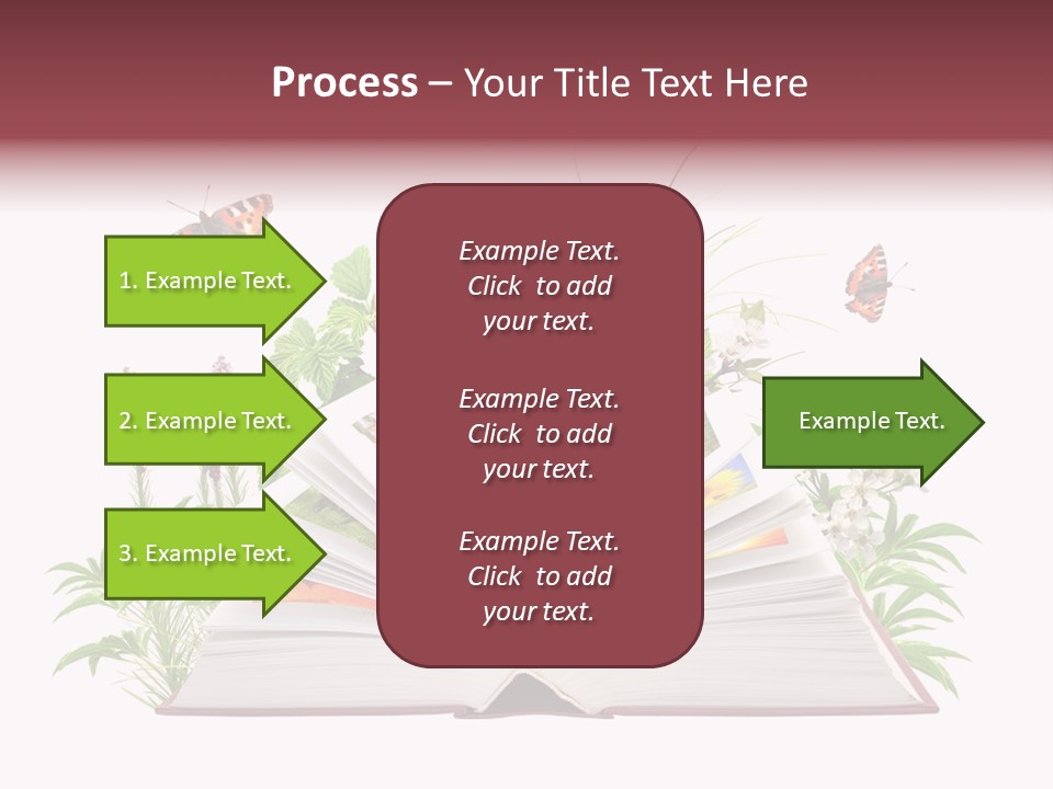 Textbook Flower Leaf PowerPoint Template