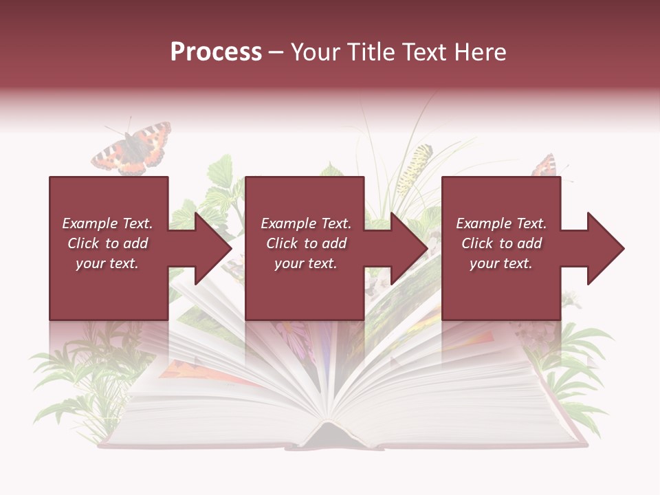 Textbook Flower Leaf PowerPoint Template