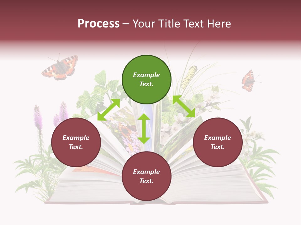 Textbook Flower Leaf PowerPoint Template