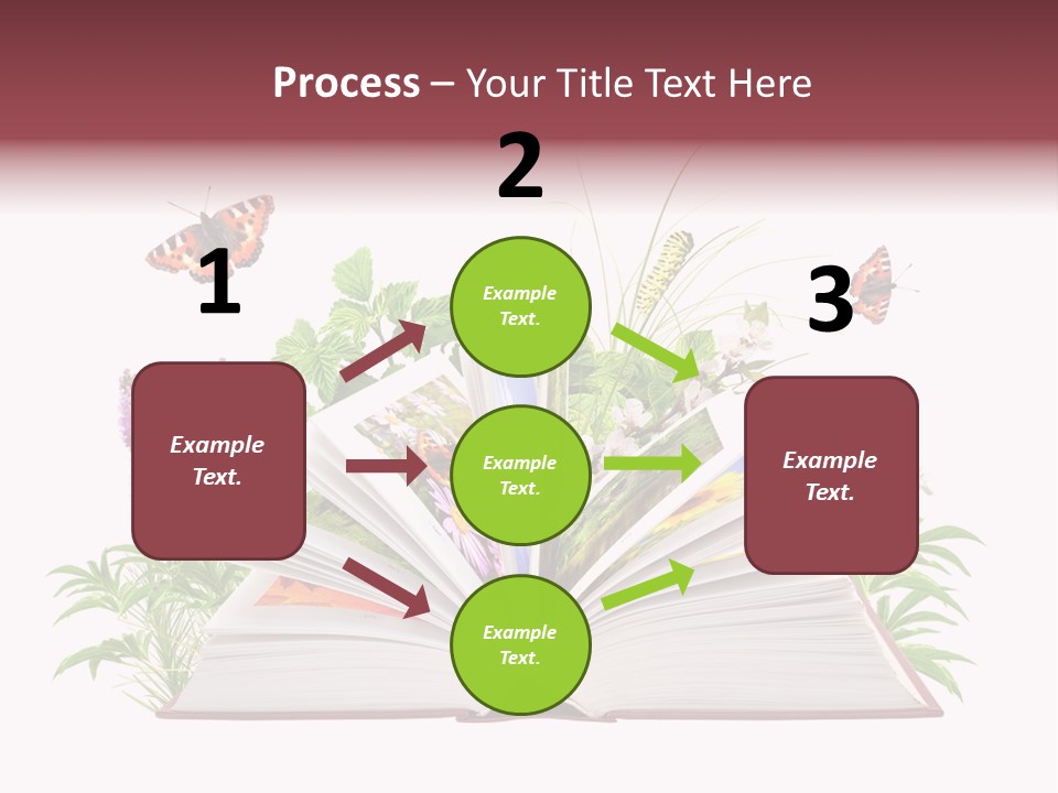 Textbook Flower Leaf PowerPoint Template