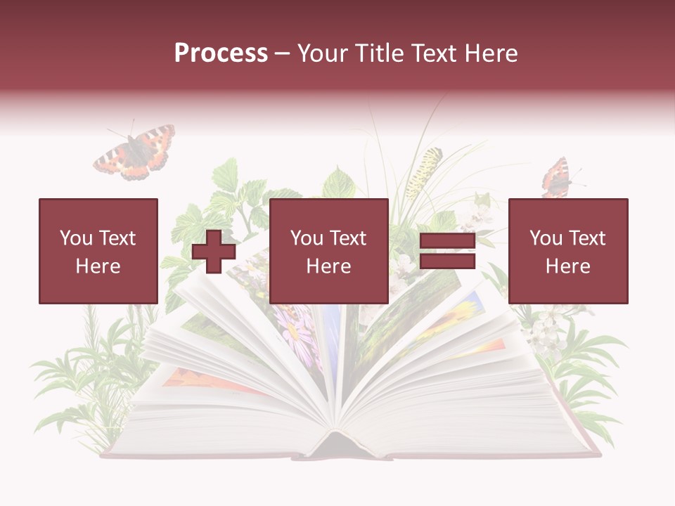 Textbook Flower Leaf PowerPoint Template