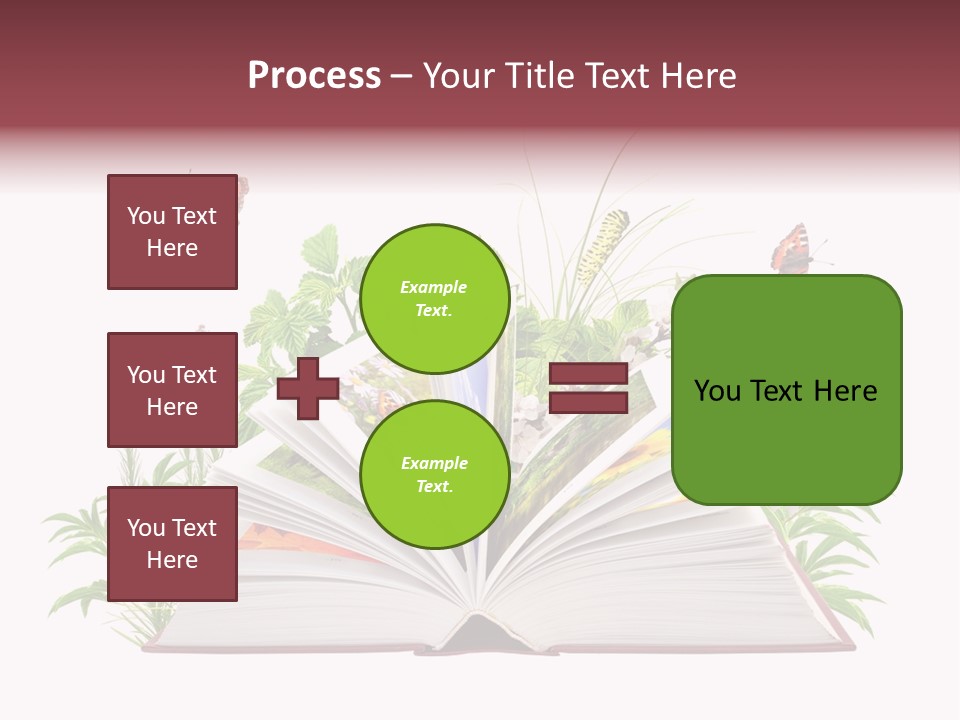 Textbook Flower Leaf PowerPoint Template
