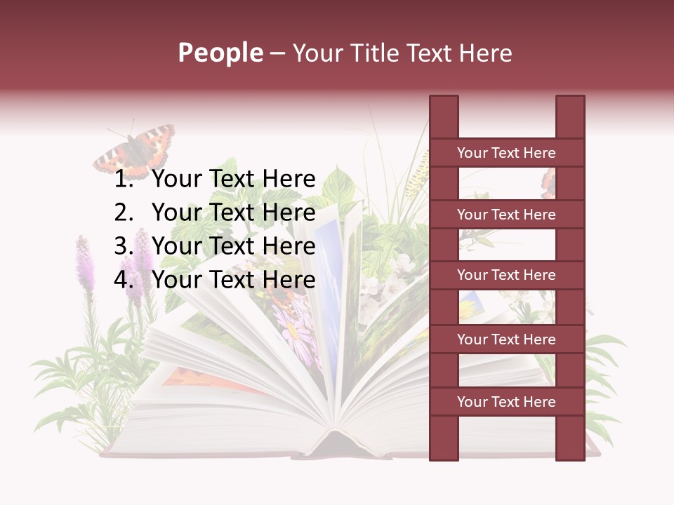 Textbook Flower Leaf PowerPoint Template