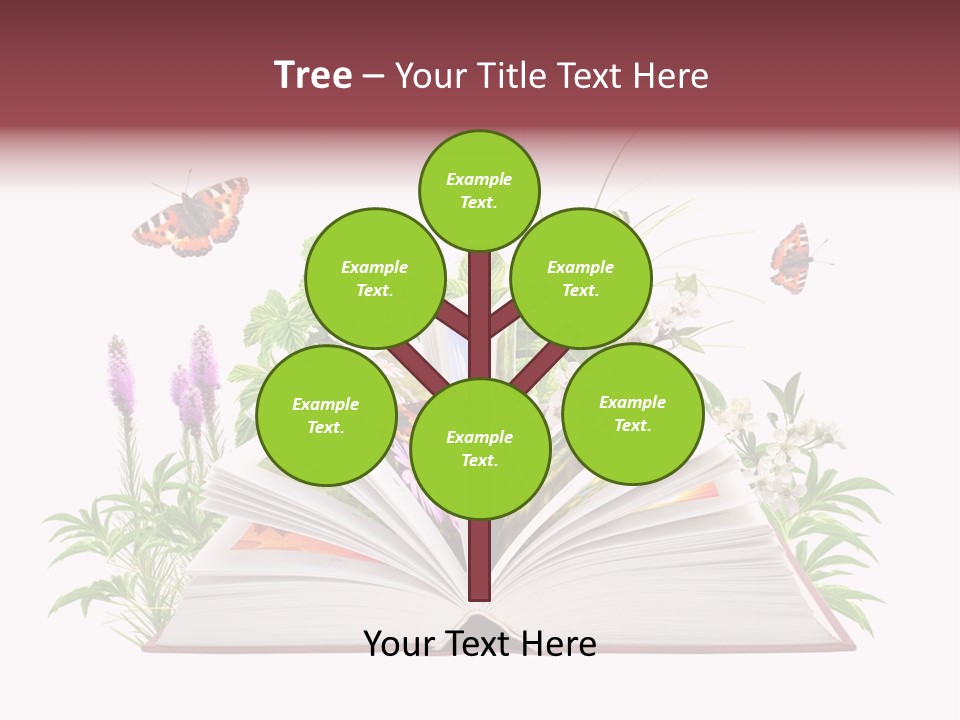Textbook Flower Leaf PowerPoint Template