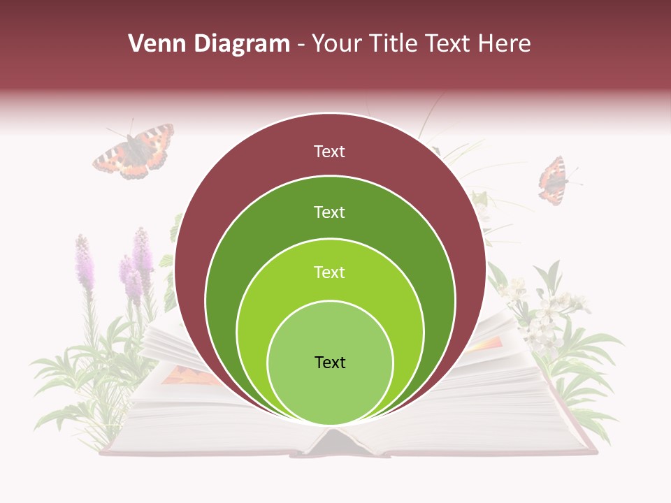 Textbook Flower Leaf PowerPoint Template