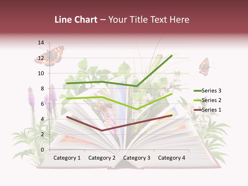 Textbook Flower Leaf PowerPoint Template
