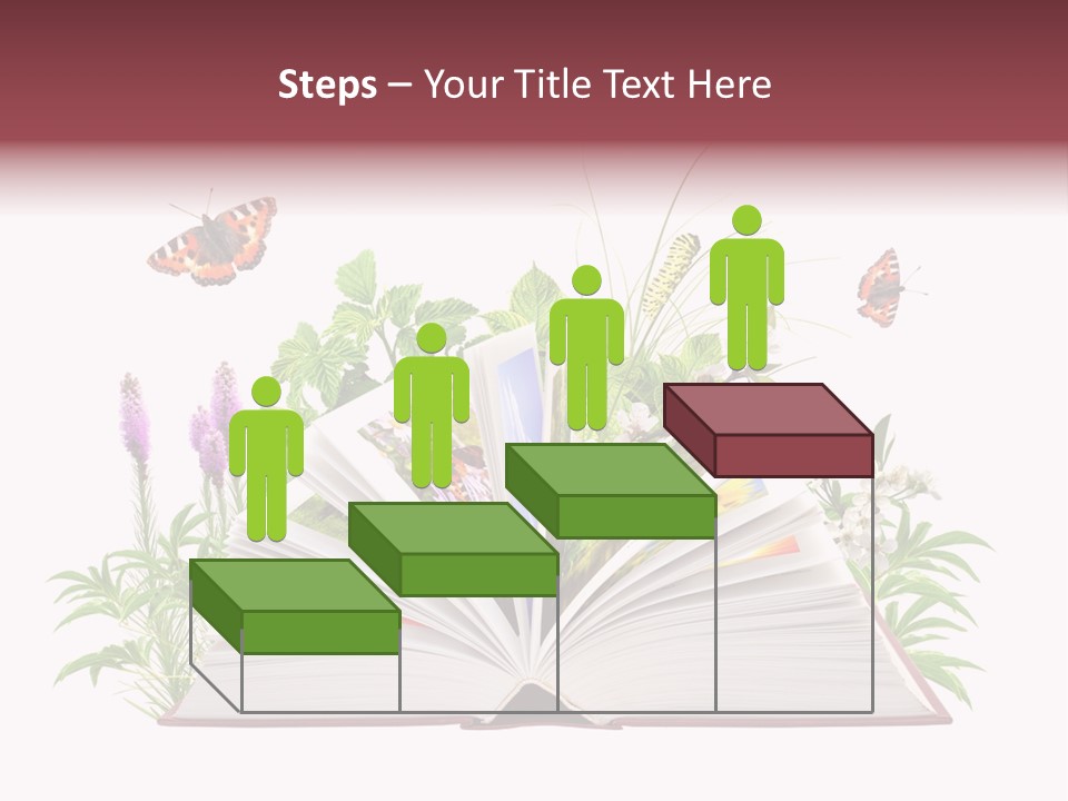 Textbook Flower Leaf PowerPoint Template