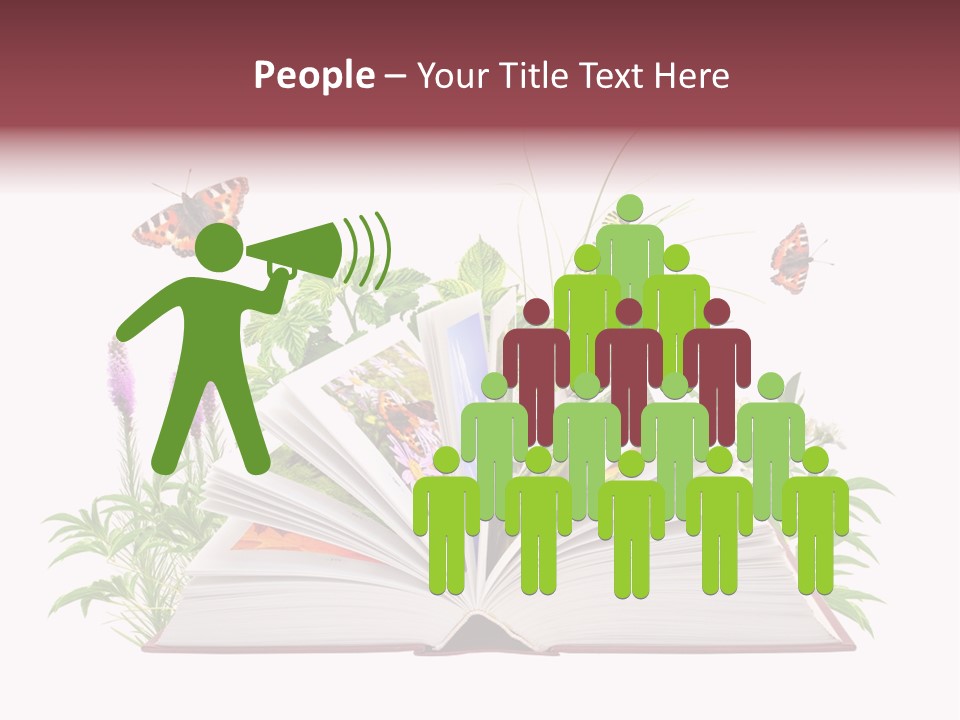 Textbook Flower Leaf PowerPoint Template