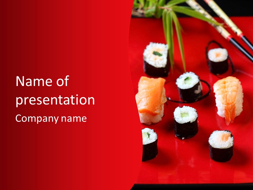 Sashimi Gourmet Meal PowerPoint Template